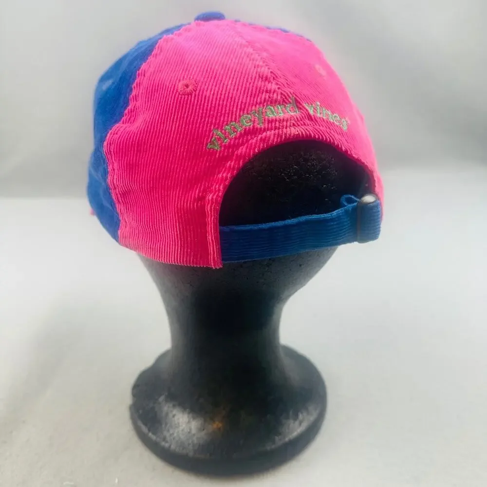 Vineyard Vines Youth Colorblock Corduroy Whale Logo Hat Strapback Cap OSFA